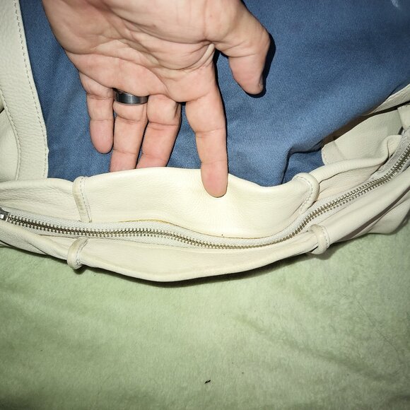 Christopher Kon Alanna Cream Colored Hobo Leather Bag - Picture 7 of 16